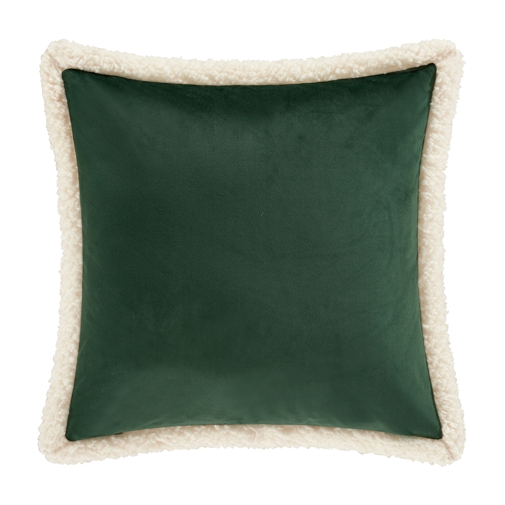 J. Queen New York Cozy Christmas Sherpa 18" Square Quilted Decorative Throw Pillow