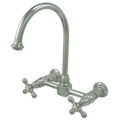 Kingston Brass Restoration Wall Mount Bridge Kitchen Faucet