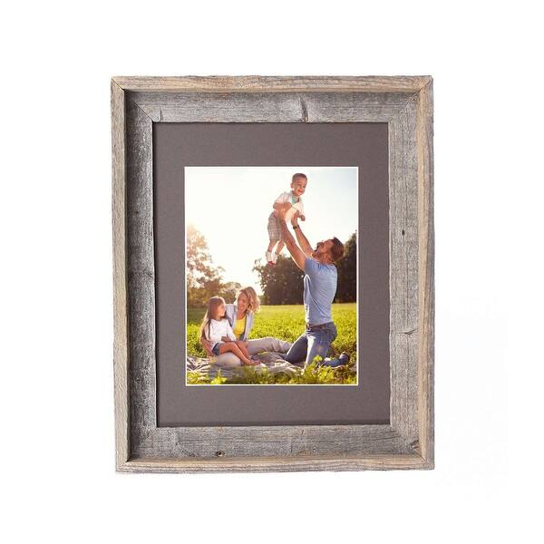 X23 Natural Weathered Grey Picture Frame With Plexiglass Holder Overstock