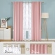 preview thumbnail 37 of 65, Deconovo Mix & Match Blackout and Bronze Print White Sheer 4 Piece Curtain Panel Set 52x108 Inch - Coral Pink