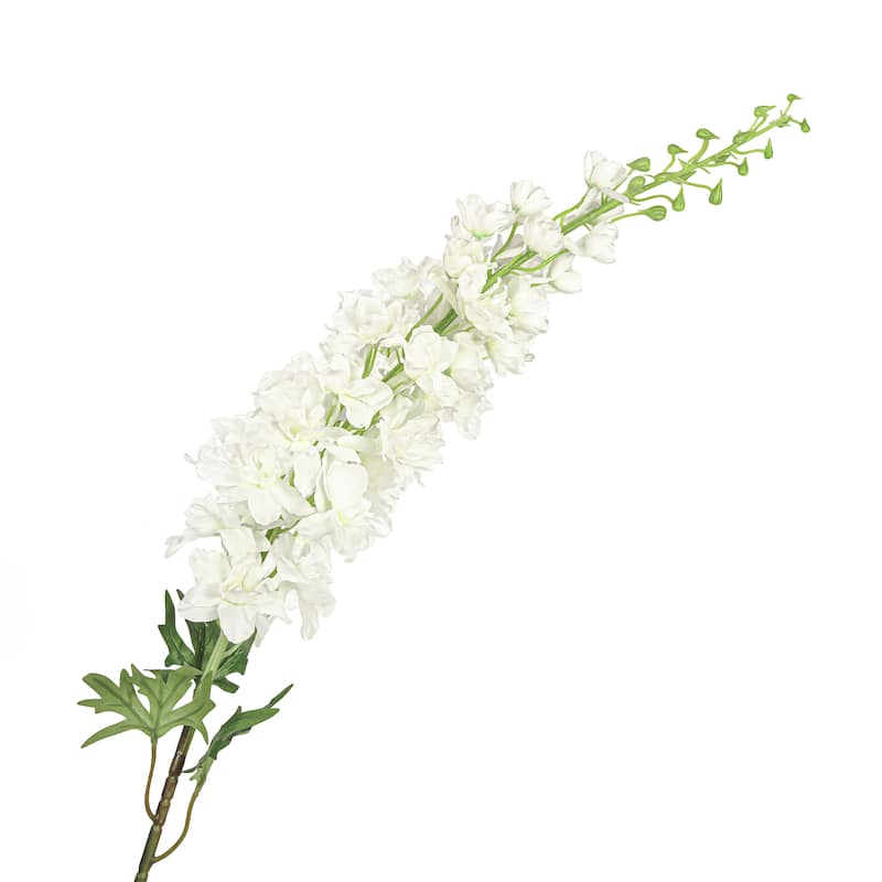 Set of 3 Cream White Artificial Delphinium Flower Stem Spray 49in - 49" L x 5" W x 5" DP