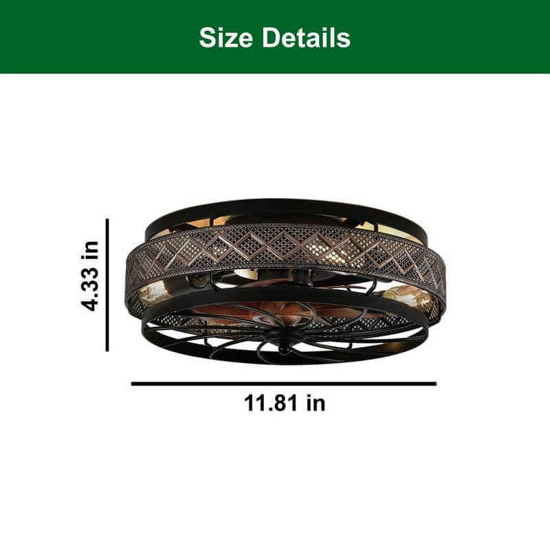 18” Bedroom ceiling fans black lighting with ceiling fan metal low ceiling light - 18"