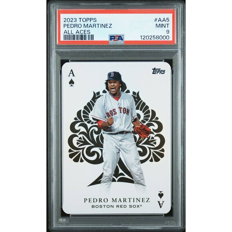 Pedro Martinez 2023 Topps All Aces Baseball Card #AA5 Graded PSA 9 Cert # 120258000 - 8' x 11'