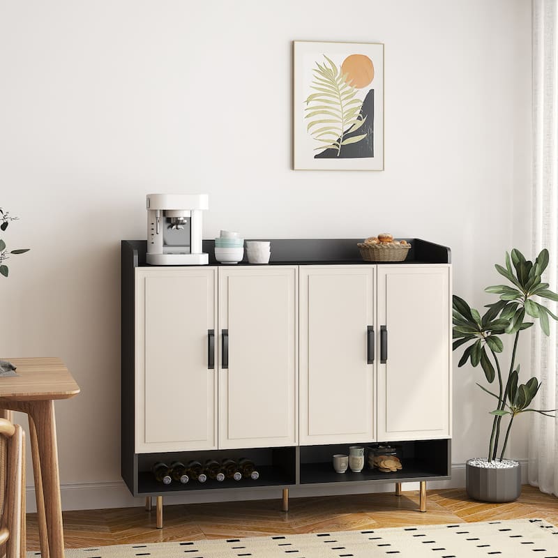GDFStudio - Martin Large Modern Shoe Storage Cabinet with Adjustable Shelves and Multi-Door Design - Sideboard,Shoe Cabinet