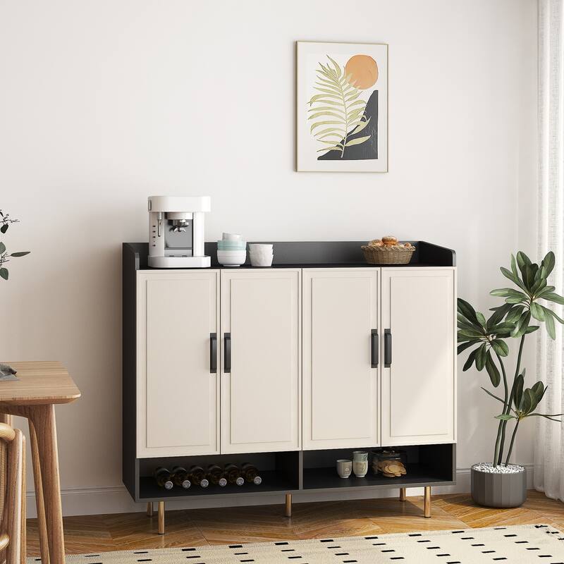 Stylish Slim Shoe Storage Rack Cabinet with 4 Doors and Adjustable Shelves for Entryway, Hallway or Closet Organization