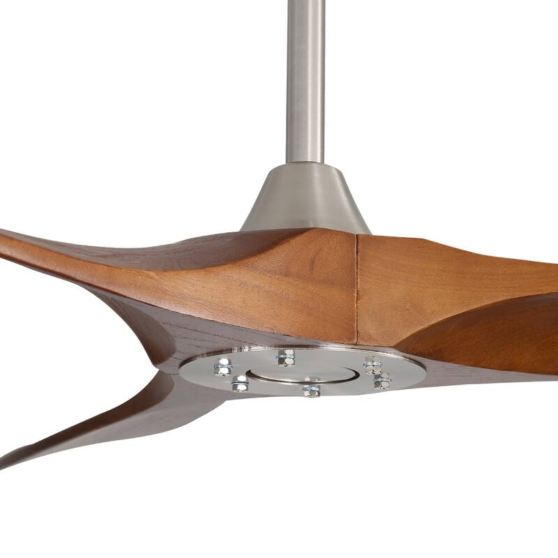 52''/60" Large Ceiling Fan without Lights, Remote Control and Reversible Motor Included, 3 Wood Blades
