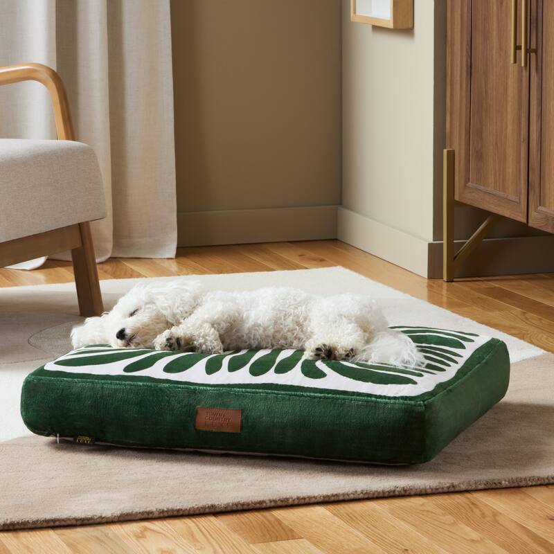 TOWN & COUNTRY LUXE CuddleTown Matisse Pillow Crate Mat Reversible Pet Bed Navy Blue for Large Dogs