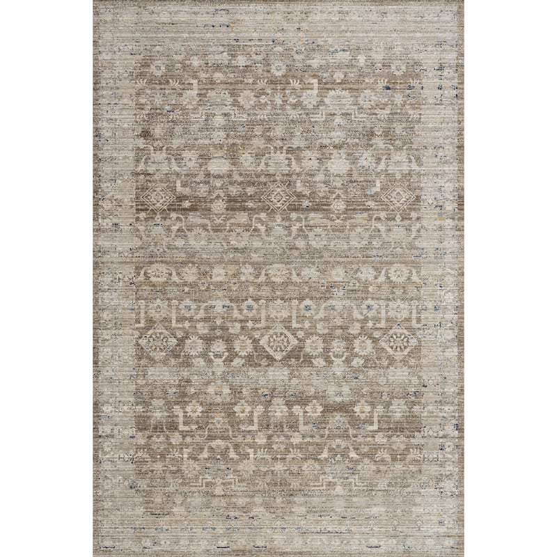Nuloom Kirelle Traditional Woven Floral Washable Rug - 2' x 6' - Brown - Runner