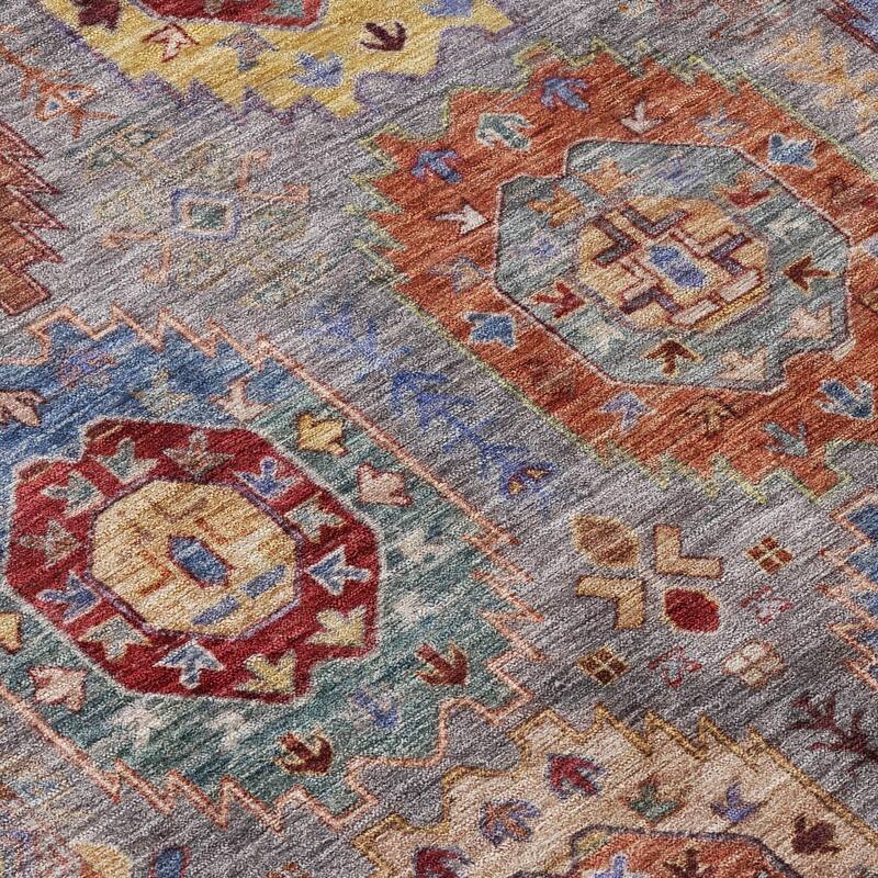 Machine Washable Indoor/ Outdoor Vintage Traditional Chantille Rug