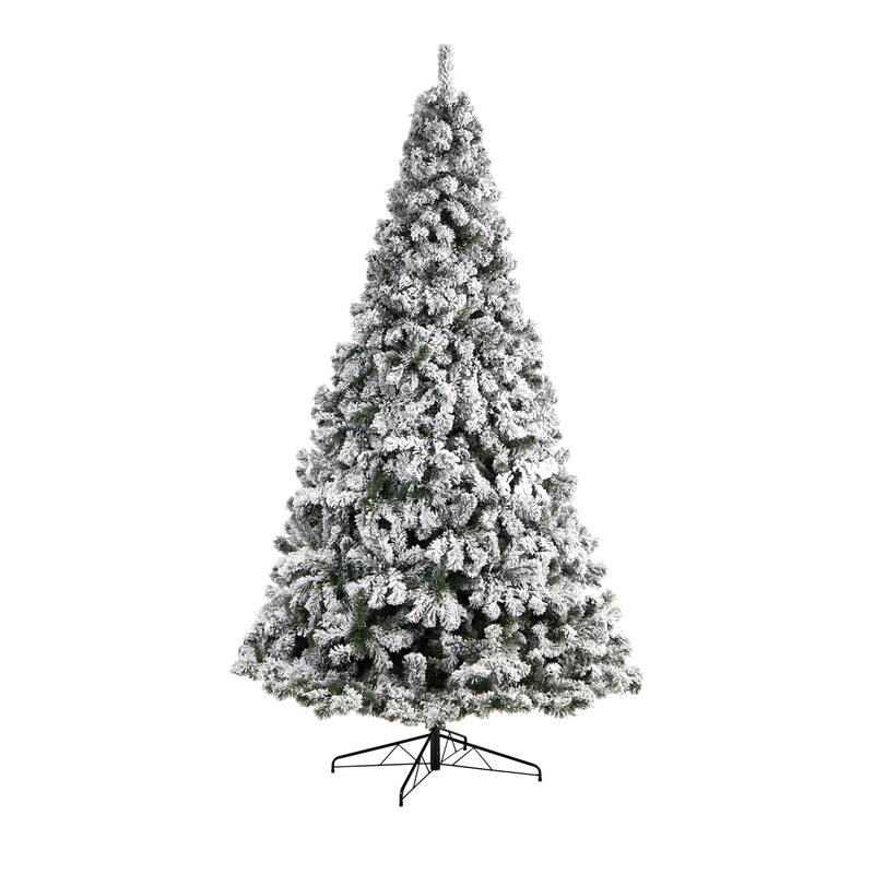 10ft. Flocked Fir Artificial Christmas Tree with 800 Clear LED Lights and 1680 Tips - Towering Winter X-Mas Showpiece