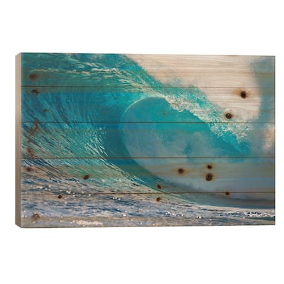 Plunging Waves II, Sout Pacific Ocean, Tahiti, French Polynesia Print On Wood by Panoramic Images - Multi-Color