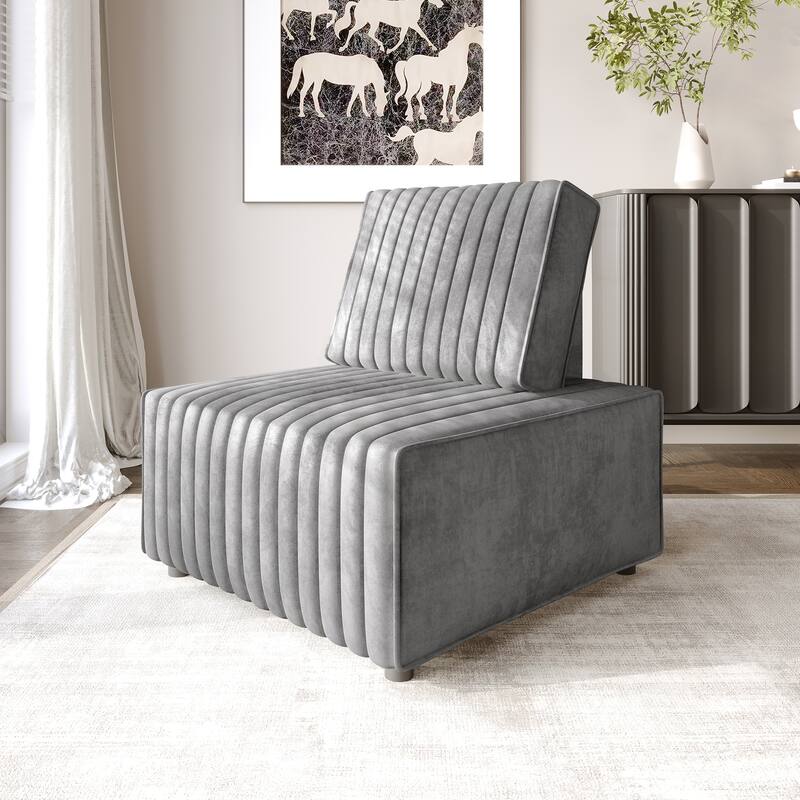 CraftPorch Contemporary Clean-Line Linen Upholstered Chair