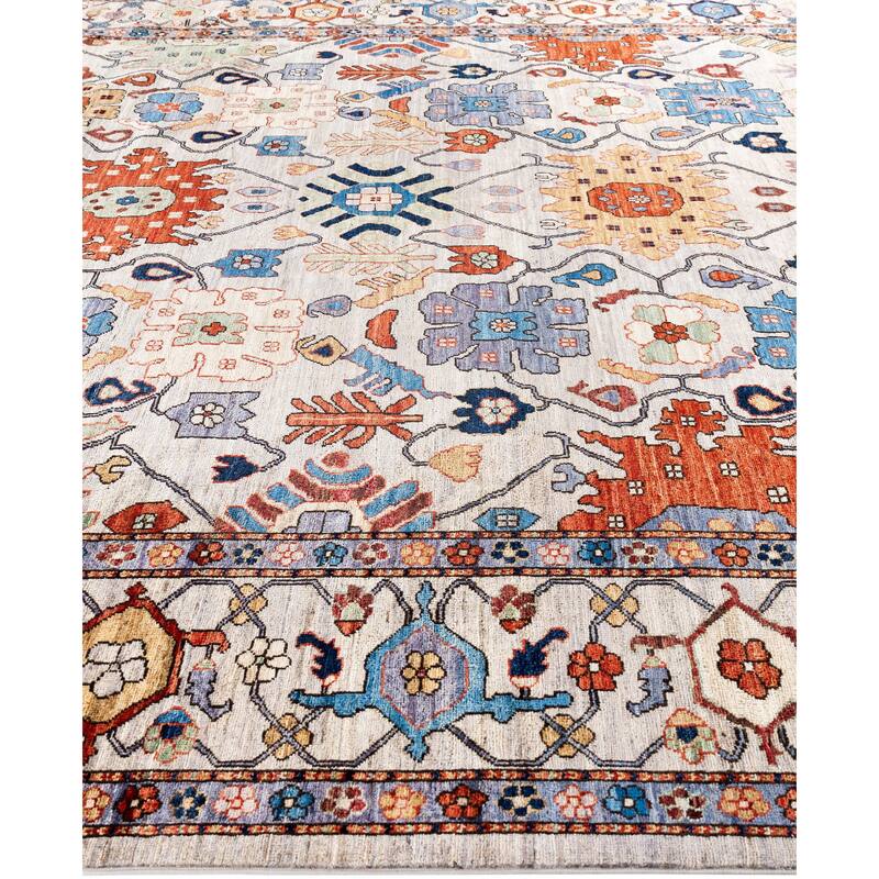 Serapi One-of-a-Kind Hand-Knotted Area Rug - Gray - 9' 0" x 11' 10"