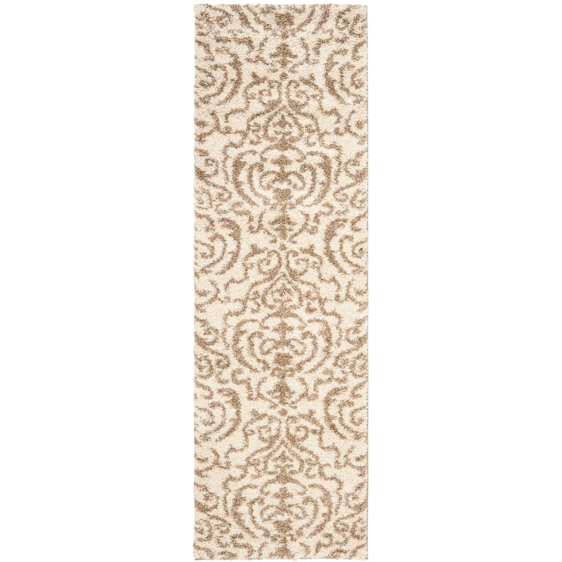 SAFAVIEH Florida Shag Frachia Ornate Damask 1.2-inch Thick Rug