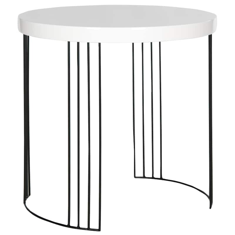 SAFAVIEH Joellen Mid-Century Modern White Lacquer Side Table - 21.6" x 21.6" x 21.6" - 22Wx22Dx22H
