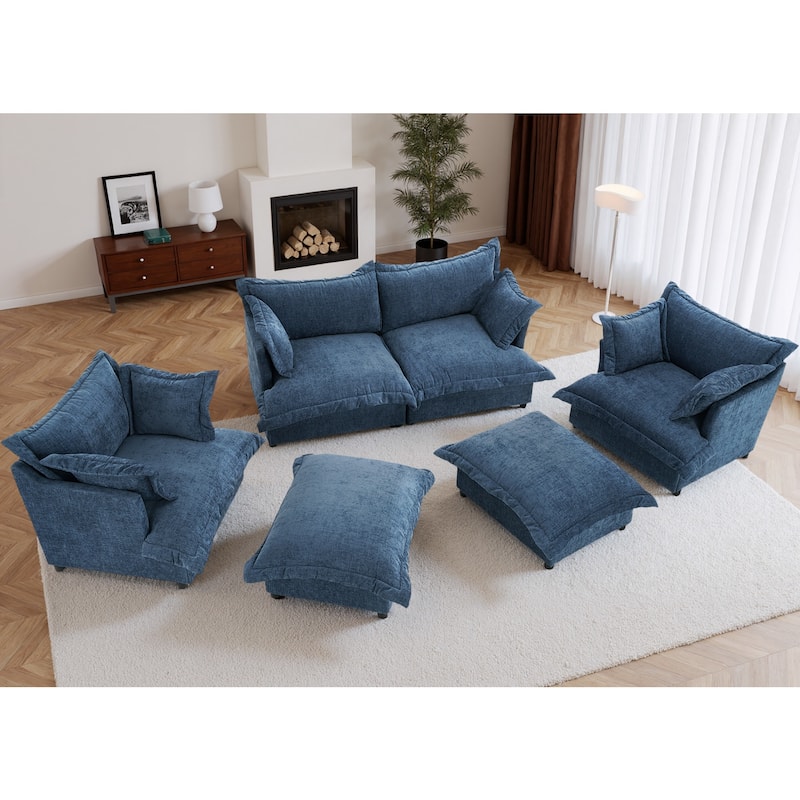 6-Piece Chenille Cloud Modular Living Room Set