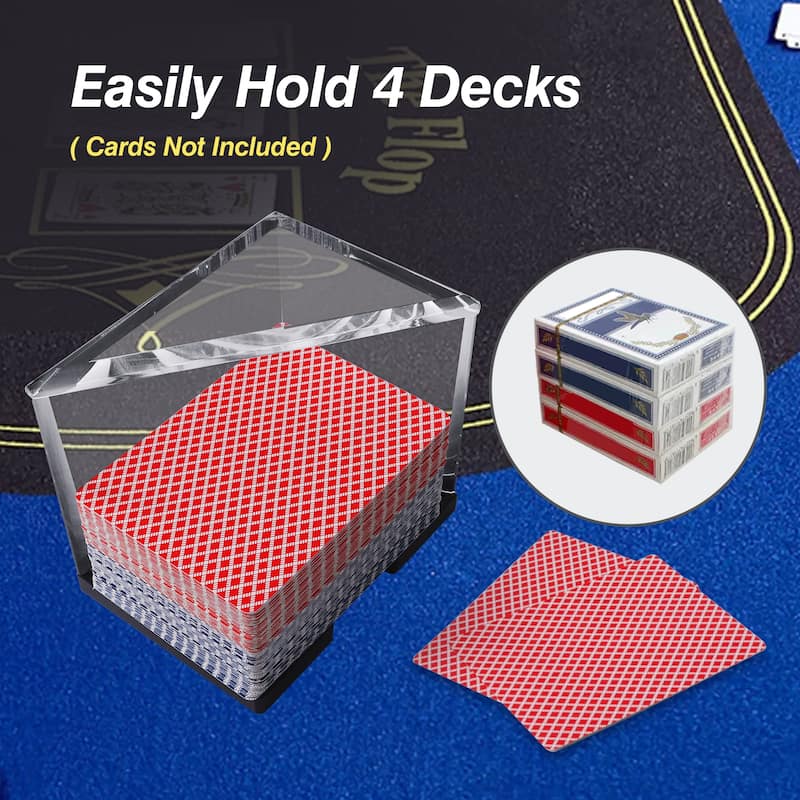 GSE™ 4-Deck Acrylic Blackjack Discard Tray, Casino Grade Discard Holder for Blackjack and Playing Card Games