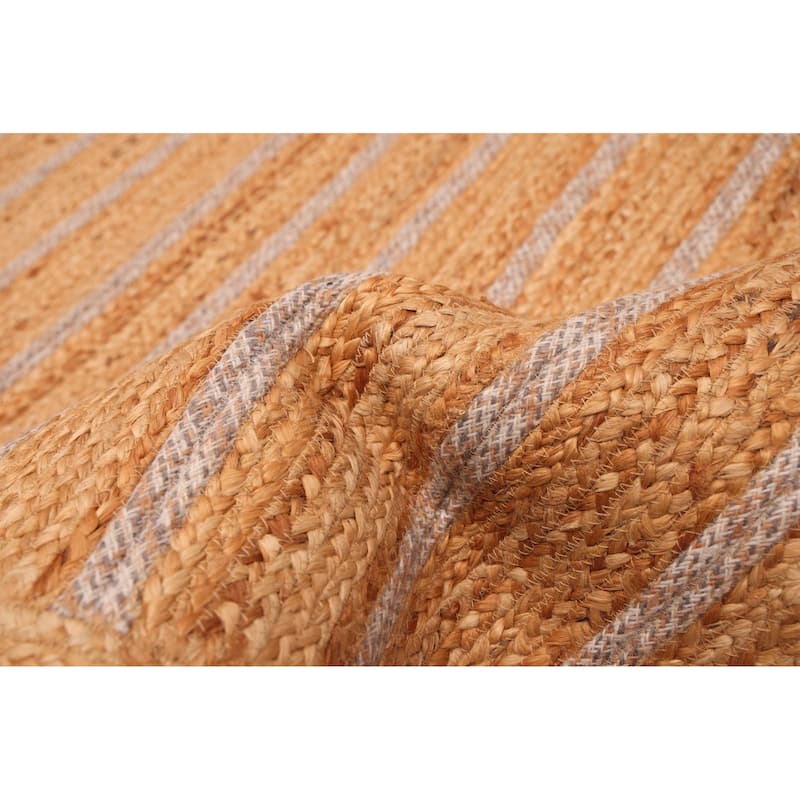 ECARPETGALLERY Braided Weave Palas Denizli Tan Jute Rug - 5'3 x 7'10