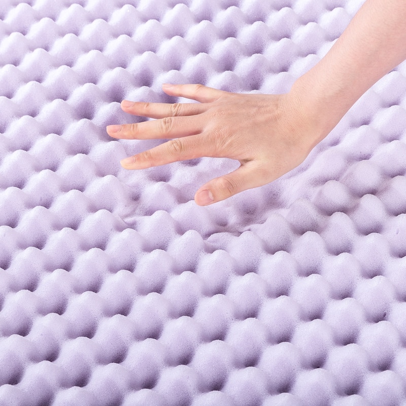 4 Inch Egg Crate Memory Foam Mattress Topper with Soothing Lavender Infusion - Crown Comfort