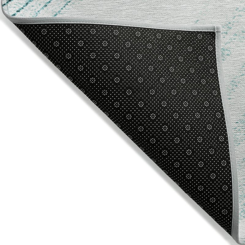 Machine Washable Indoor/Outdoor Contemporary Wave Chantille Rug