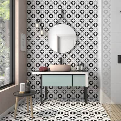 Twinkle 9x9 Matte Porcelain Encaustic Tile - Floor, Wall, Backsplash
