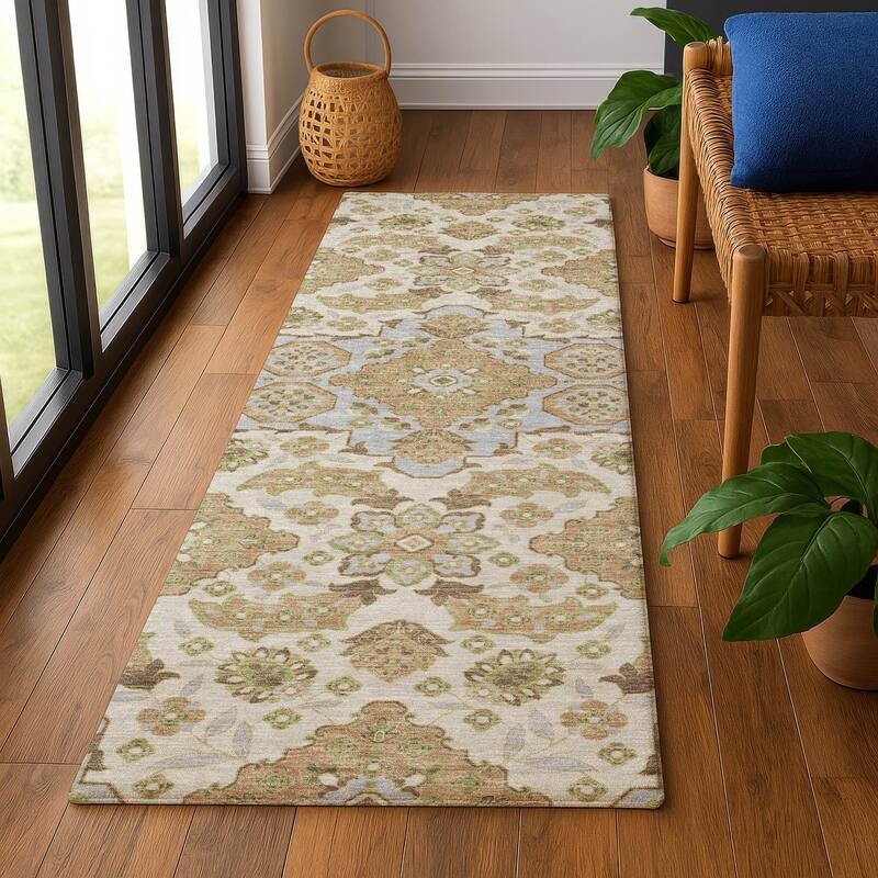 Premium Washable Super Soft Classic Traditional Mayfield Rug - Beige - 2'3" x 7'6"