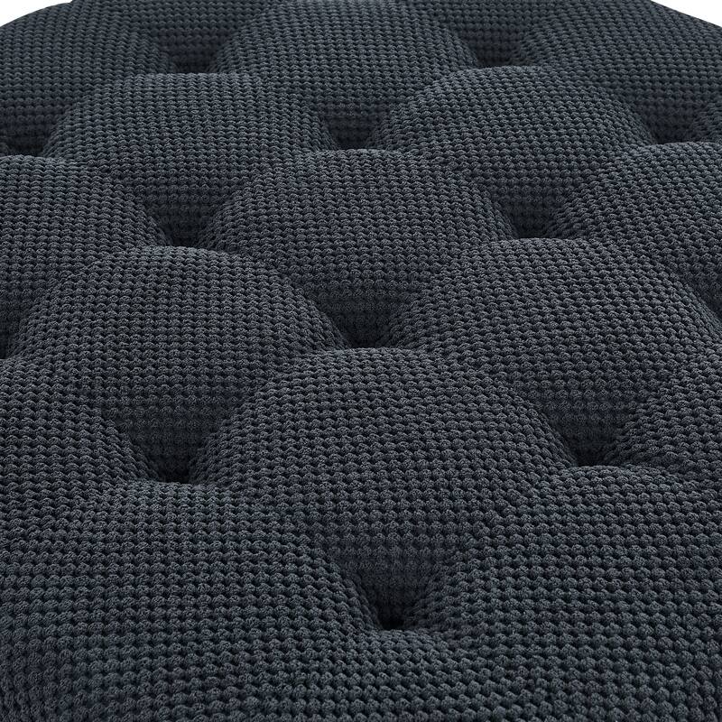 Storage Ottoman,Tufted Footstool, Nailhead Trim Ottoman, Square Storage Ottoman, Upholstered Coffee Table, Bedroom Storage