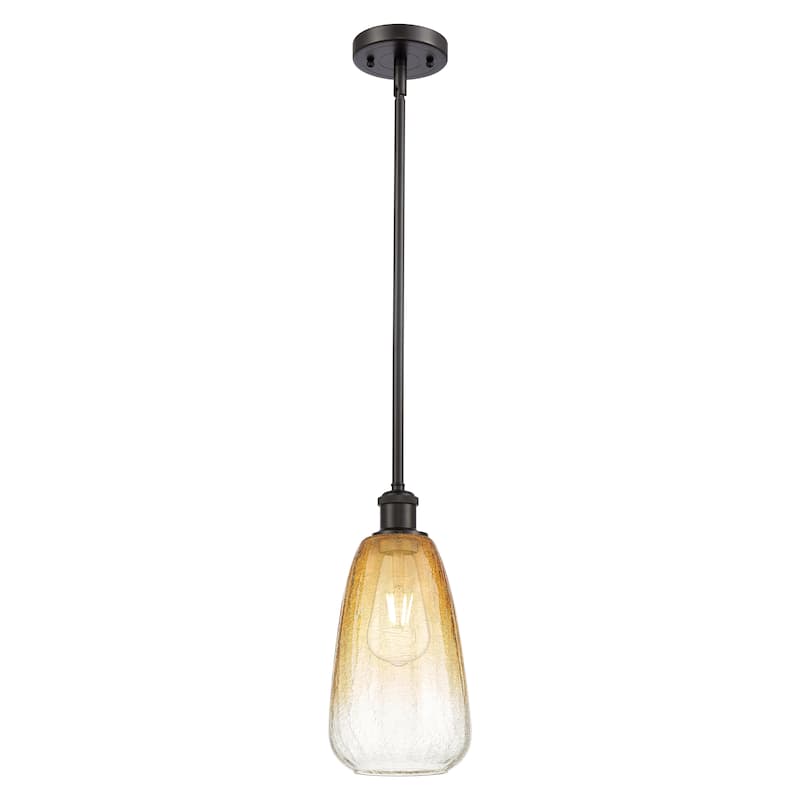 Innovations Lighting Endless Possibilities Ballston - Brookhaven Almond - 1 Light 6" Stem Hung Mini Pendant - Oil Rubbed Bronze/Amber