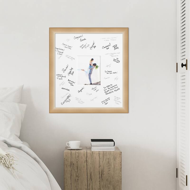 Eva Signature Mat Picture Frame - Autograph Photo Frame Guest Book Alternative for Weddings, Graduations, or Retirement