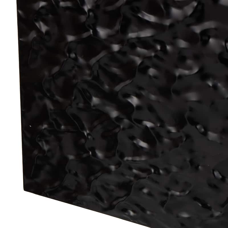 Metal Abstract Home Wall Decor with Gold Accents - Set of 3 Black - Roche River Decor