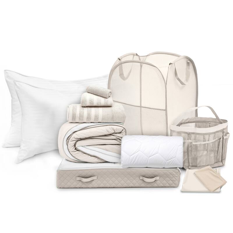 Empyrean Back to College Kit with Ice Pillow/ Down Alternative Pillow - Linen - Complete Kit with Down Alternative Pillows