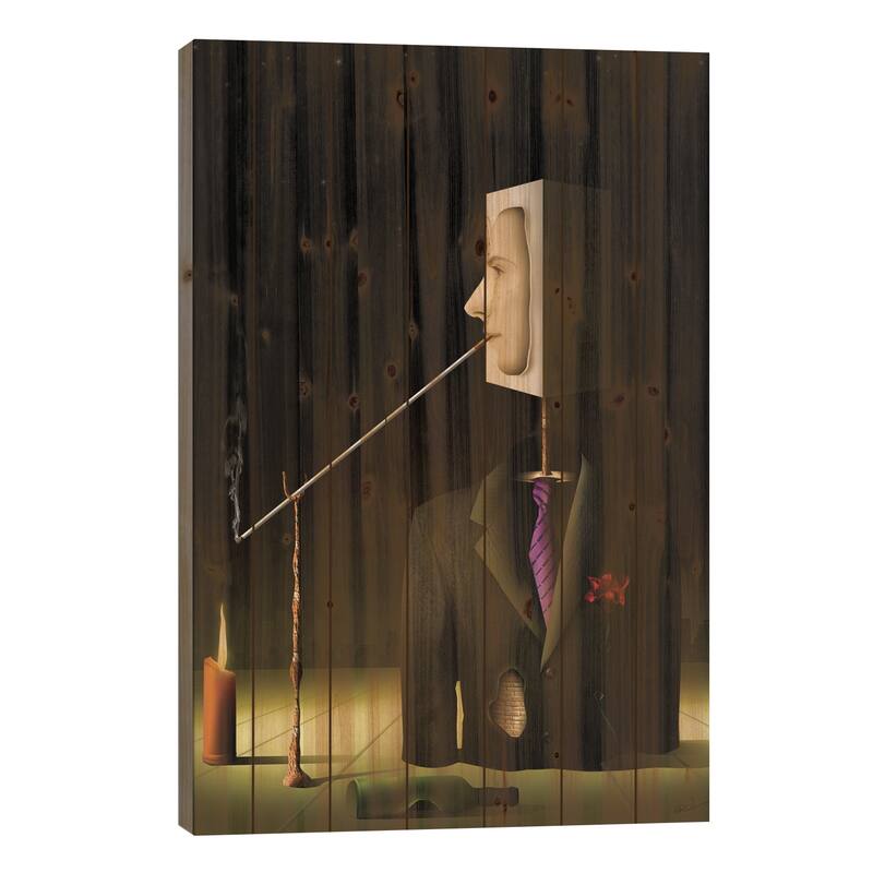 Um Homem na Noite (A Man In The Night) Print On Wood by Marcel Caram - Multi-Color - 40x26x1.5