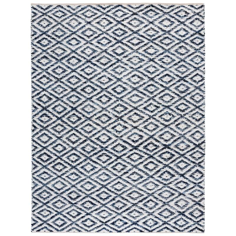 SAFAVIEH Handmade Natura Shaindel Transitional Denim Rug - 9' x 12' - Navy/Ivory