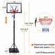 preview thumbnail 7 of 5, Outdoor Portable Adjustable Basketball Hoop Stand with Backboard, Wheels - 5.2 FT to 6.8FT