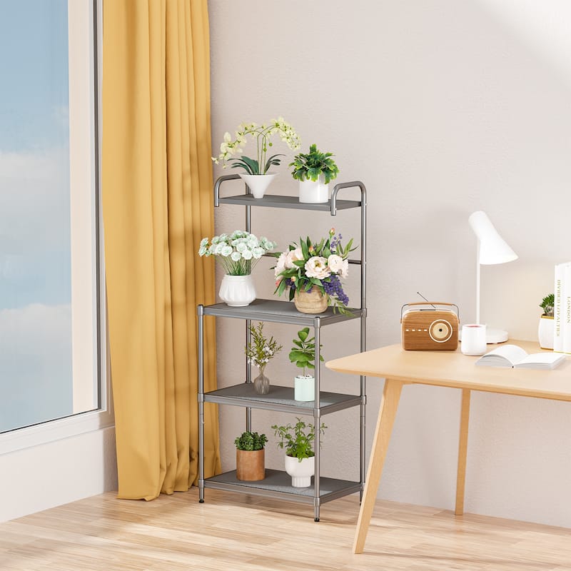 Space-Saving 4-Tier Kitchen Organizer Rack with Thickened Iron Frame and Mesh Wire Shelves - 23.5" x 13.5" x 53.5" (L x W x H)