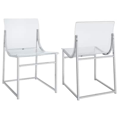 Adino Acrylic Dining Side Chair Clear with Sled Base (Set of 2)