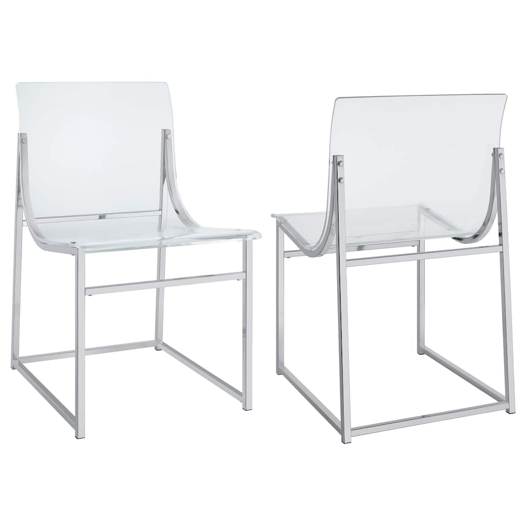 Adino Acrylic Dining Side Chair Clear with Sled Base (Set of 2)