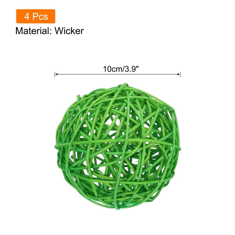 Wicker Rattan Balls 3.9 Inch Rattan Decorative Balls for Vase Fillers