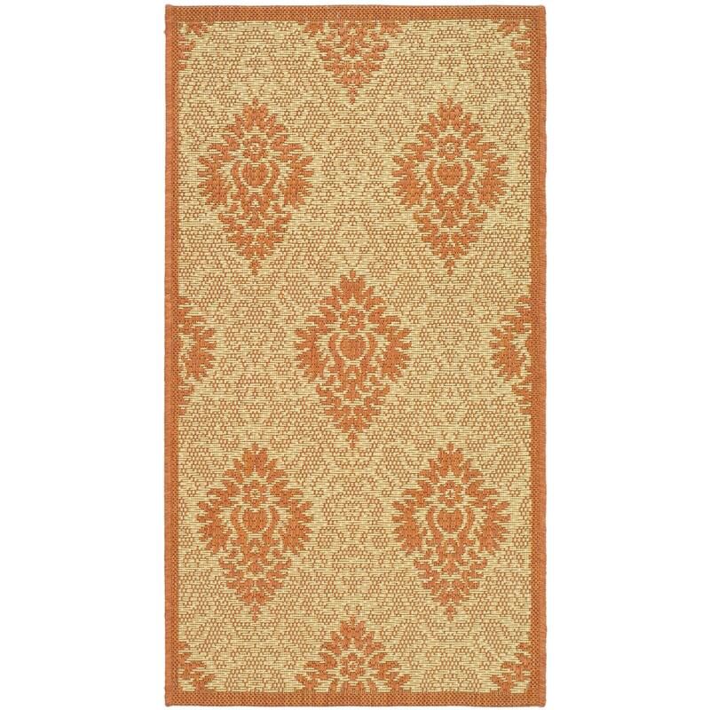 SAFAVIEH Courtyard Willene Boho Indoor/ Outdoor Waterproof Patio Backyard Rug - 2' x 3'7" - Natural/Terra
