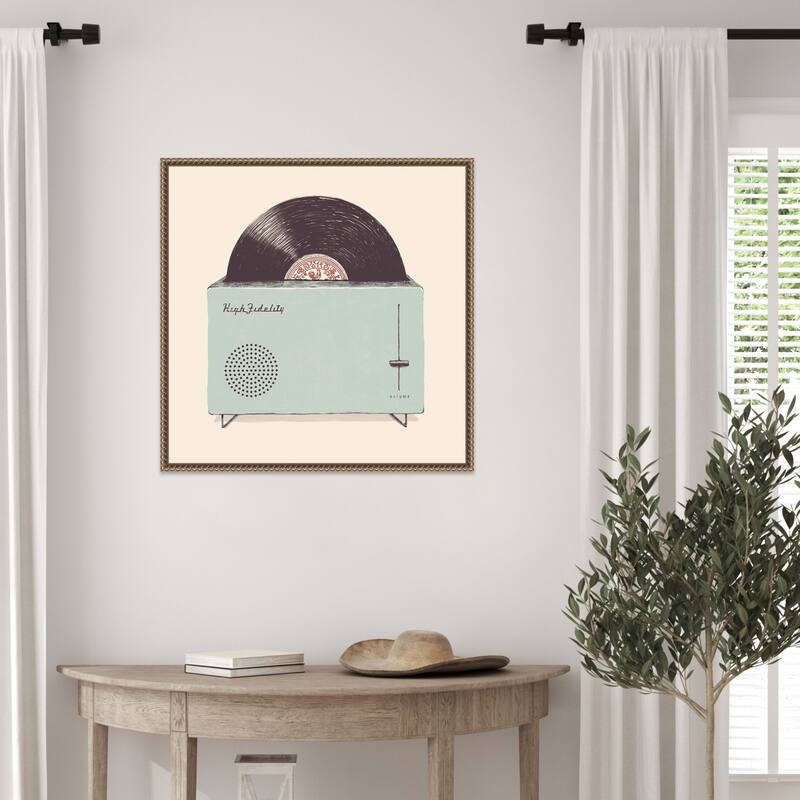 High Fidelity by Florent Bodart (22 x 22 in.), Framed Canvas Wall Art Print