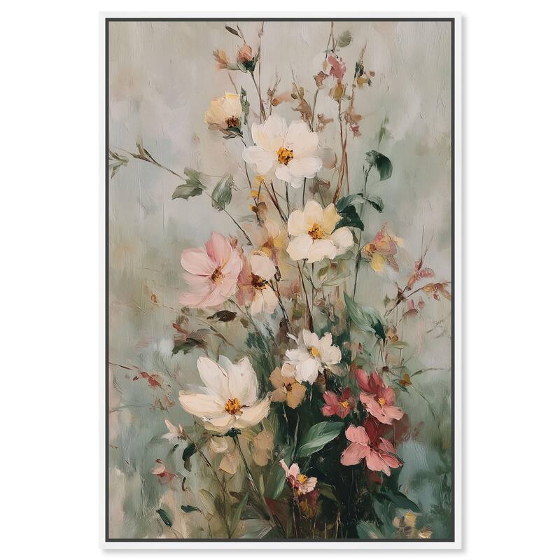 Vintage White Whispers Canvas by Art Remedy - White - 20" x 30"