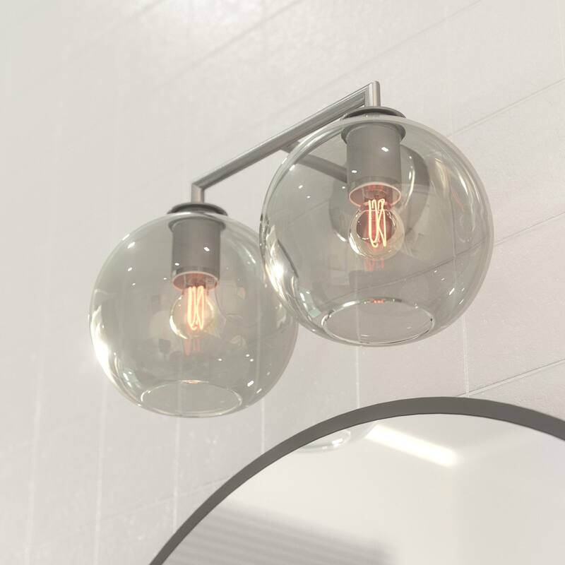 OROMA HOME Fernando 2-Light Globe Glass Bathroom Vanity Sconce