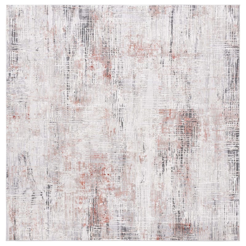SAFAVIEH Vogue Claudia Modern Abstract Rug - 6'7" Square - Rust/Grey