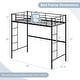 preview thumbnail 4 of 7, Twin Size Space-saving Metal Loft Bed with Full-Length Guardrail and 2 Ladders-Black - Black