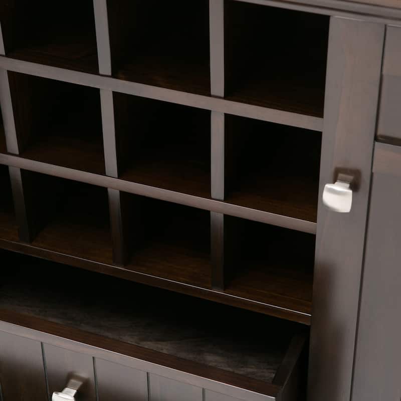 WYNDENHALL Freemont SOLID WOOD 54 inch Wide Transitional Sideboard Buffet and Wine Rack - 54 W x 17 D x 36 H