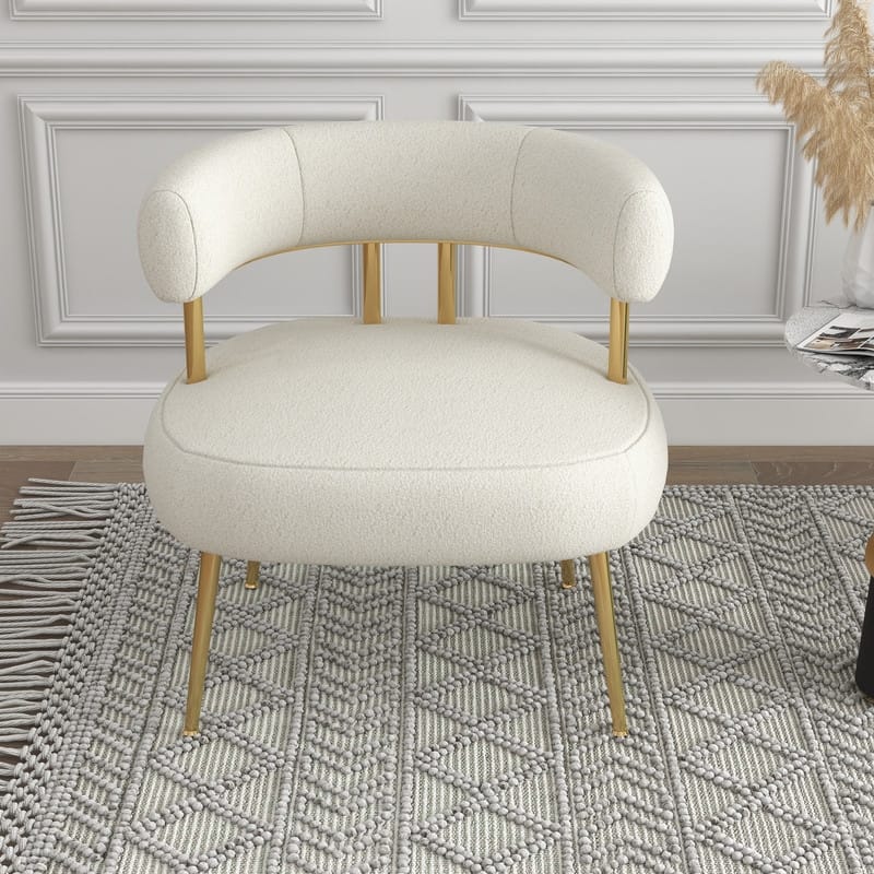SEYNAR Mid Century Velvet Accent Chair with Golden Legs, Set of 2