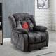 Pillow Tufted Massage Rocker Recliner Chair with Heat and Vibration - Grey