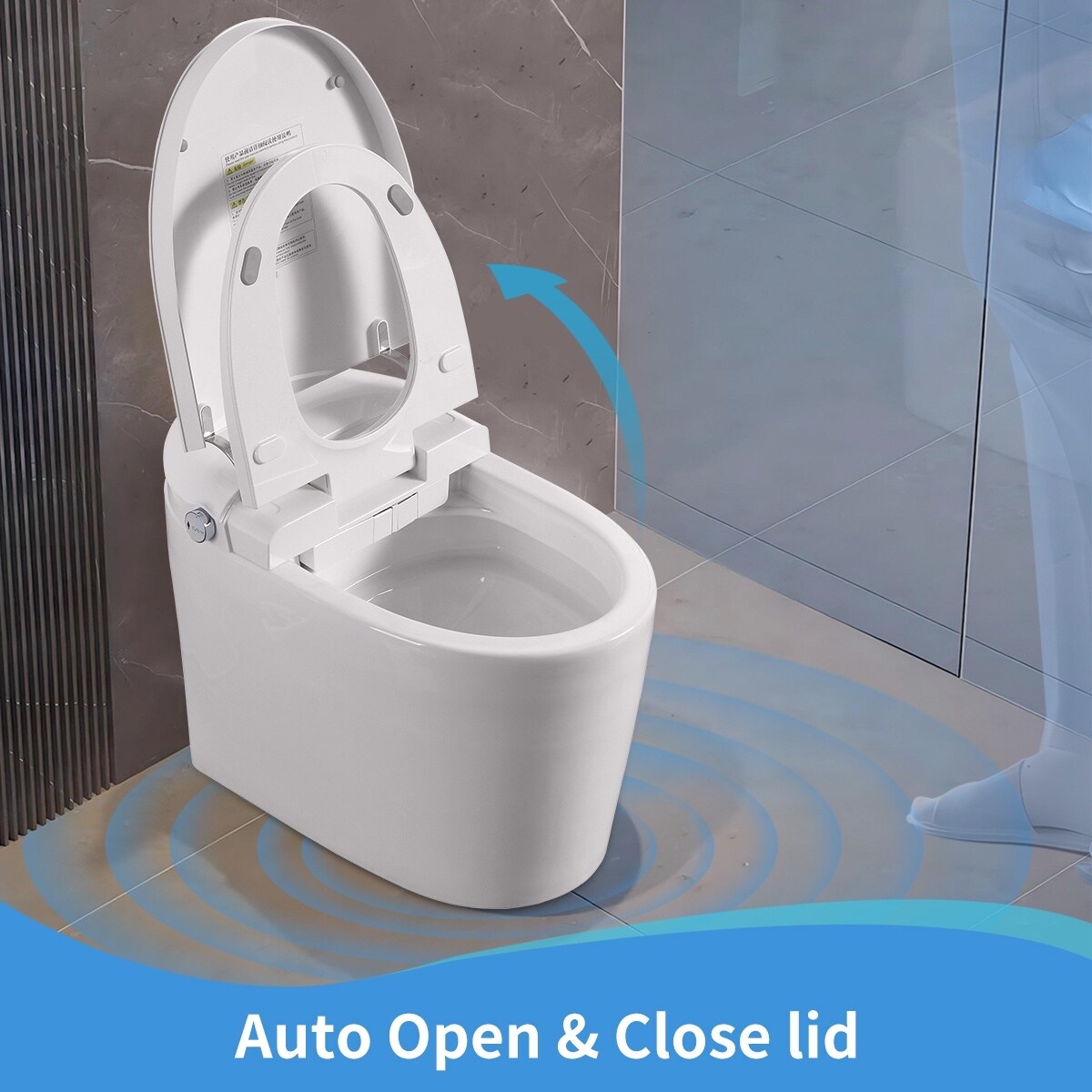 out     ❁toilet♪ドアプレート❁∗︎*゜ ABRUZZO Smart Toilet with Bidet Auto Flush, Auto Open/Close, Foot