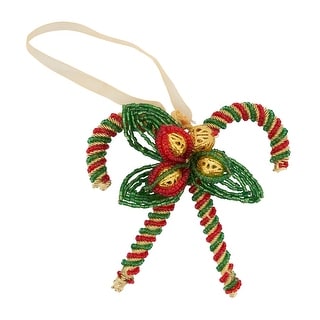 Delightful Decoration Beaded Candy Cane Ornament (Set of 4 pcs)