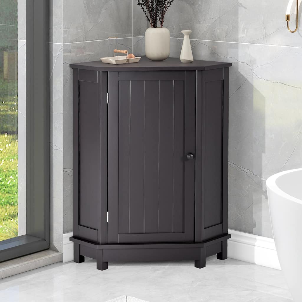 31" Wood 1-door Bathroom Cabinet with Interior Shelves